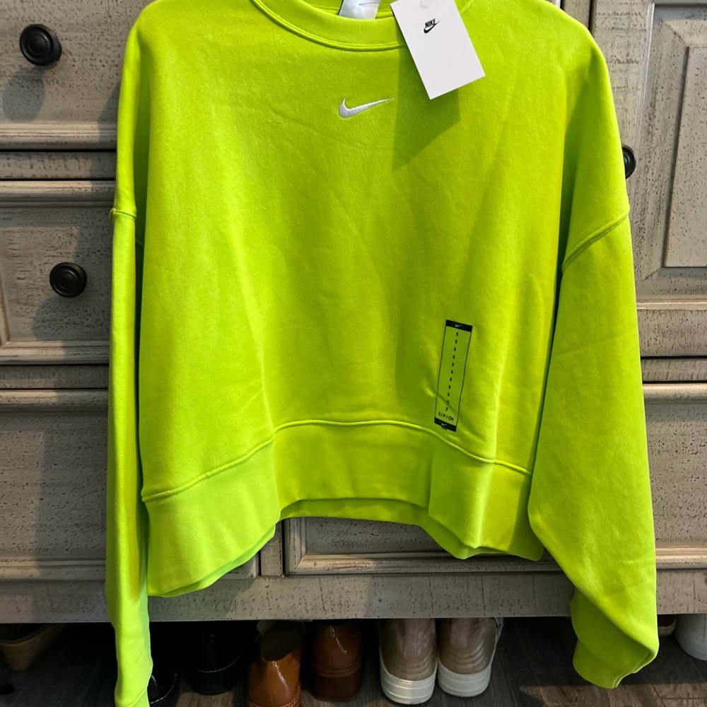 NWT Nike sweatshirt, neon green. Size small